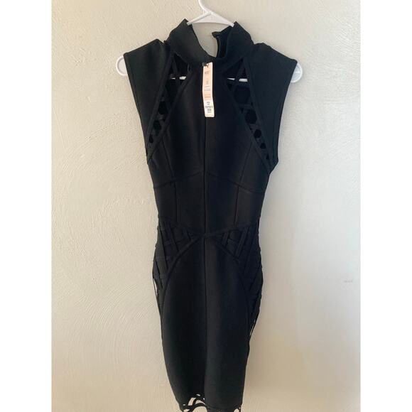NWT House of CB Black Saira Bandage Bodycon Midi Sexy Cocktail Dress XS - Picture 5 of 7